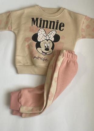💗костюм двойка для девочки «minnie» персик