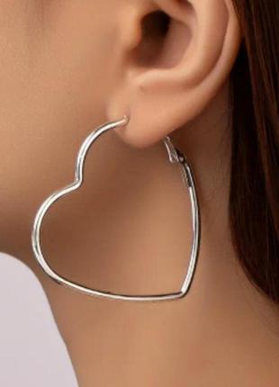Сережки серце конго, сережки велике серце