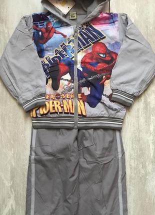 Детский теплый спортивный костюм на флисе спайдермен 2 года