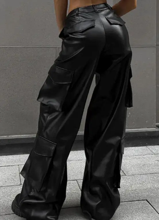 Брюки карго женские эко кожа с начесом 40-42; 42-44; 44-46 rin1545-484tве