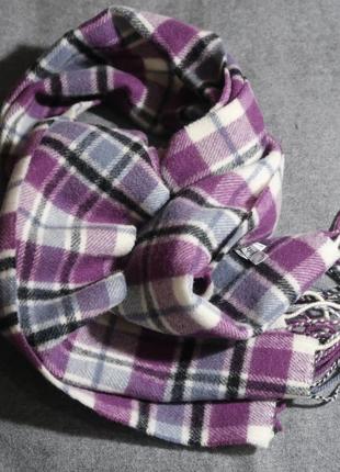 Шарф в клетку шерстяной johnstons of elgin