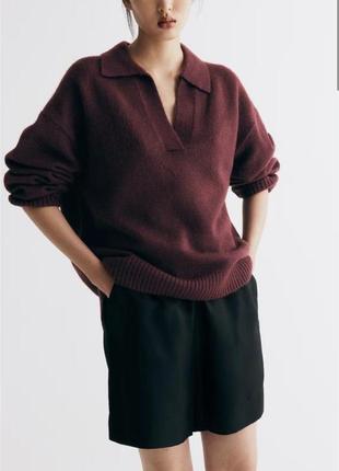 Черный свитер поло пуловер h&m
