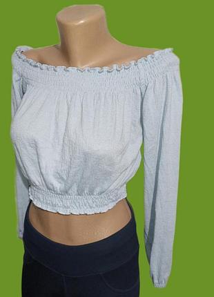 Топ с длинным рукавом, короткая тонкая кофточка