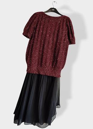 Светр в'язаний напіввер із люрексом короткий рукав