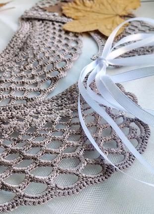 Воротник вязаный цвета капучино