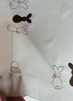 Європейська якість🤩👌🤍🐰ніжна скатертина, 84х84, з милими зайчиками😍🤗🐰🐰