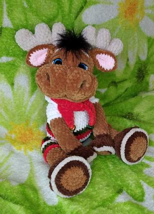 Лосик яша из плюшевой пряжи