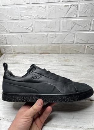 Крутые черные кроссовки panel puma naturel x clyde fashion black