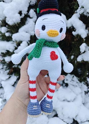 Сніговичок, сніговик, інтер'єрна лялька, дитяча іграшка, безпечна іграшка