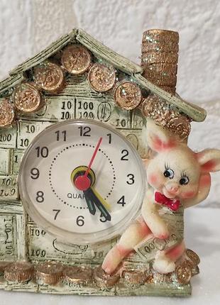 Будильник керамика с монетками
