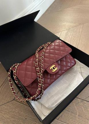 Сумка бордовая стеганая кожаная  🥰