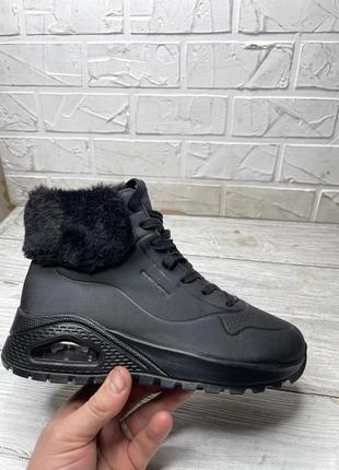 Крутые зимние кроссовки skechers утепленные
