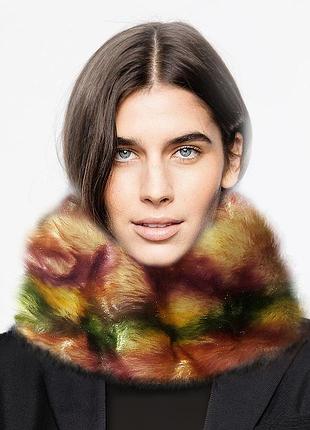 Уютный и эффектный воротник. искусственный мех. веган. новый. вискоза