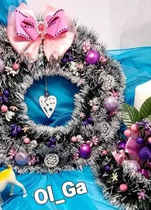Венчик на дверь новогодний рождественский купить