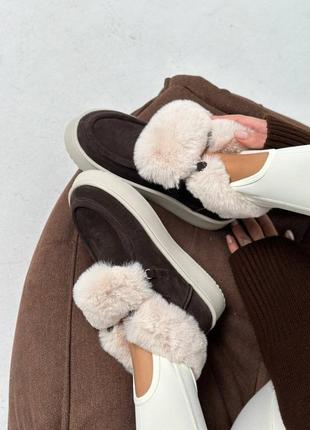 Ботинки женские замшевые шоколадного цвета