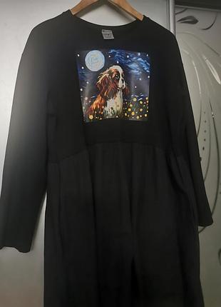 Платье туника с принтом 52-54 гг