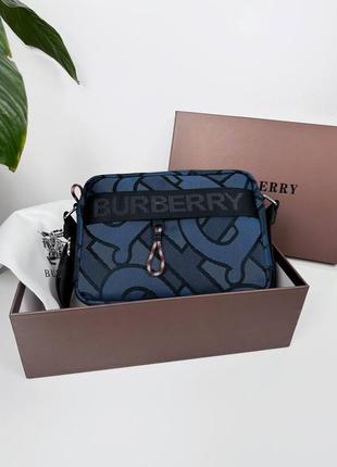 Классическая синяя сумка барбери с узором