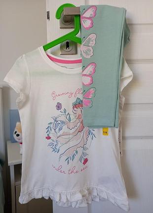 Костюм для девочки pepco 116 размер, лосины и футболка