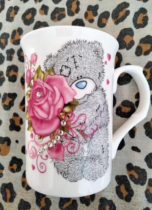 Красивая чашка со стразами.🌺🧸💖