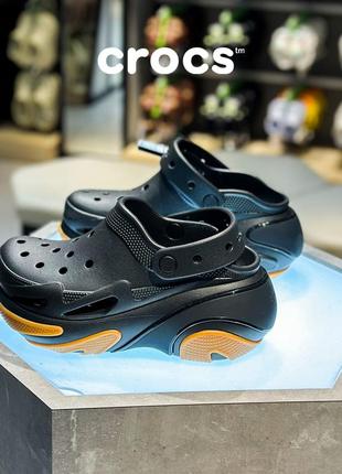 Крокс баббл краш чорні crocs bubble crush clog black/gum