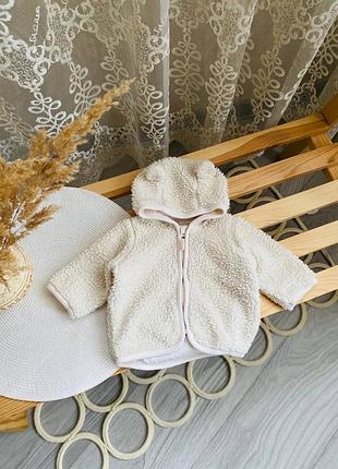 Кофтинка тедді на 0-3 місяці, кофта на замку