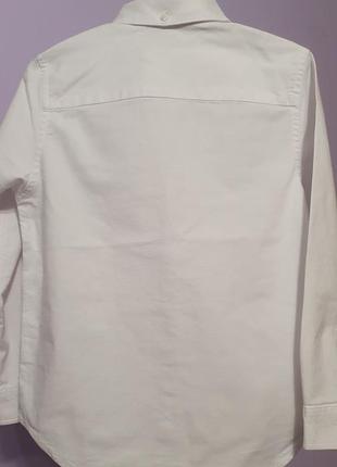 Рубашка белая на длинный рукав фирменная коттоновая стильная на рост 122 стильная...