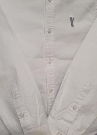 Рубашка белая на длинный рукав фирменная коттоновая стильная на рост 122 стильная...