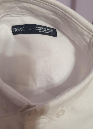 Рубашка белая на длинный рукав фирменная коттоновая стильная на рост 122 стильная...