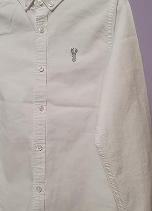 Рубашка белая на длинный рукав фирменная коттоновая стильная на рост 122 стильная...