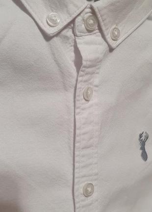 Рубашка белая на длинный рукав фирменная коттоновая стильная на рост 122 стильная...