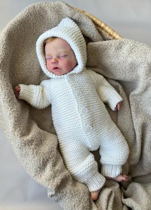 Комбінезон на виписку теплий вʼязаний комбінезон