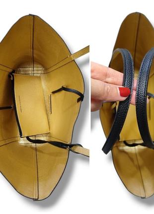 Сумка шоппер armani exchange двухсторонняя черная золотистая с дополнительной...