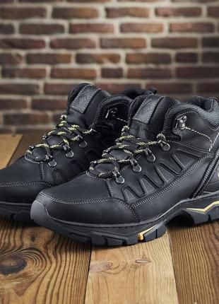 Зимние мужские ботинки со шнуровкой на меху из натуральной кожи 122/1 cl