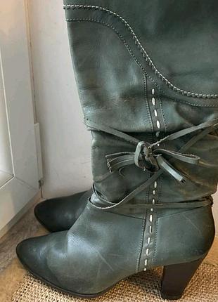 Сапоги кожаные со шнуровками