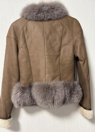 Дублянка fendi жіноча натуральна з хутром песця, розмір m2 фото