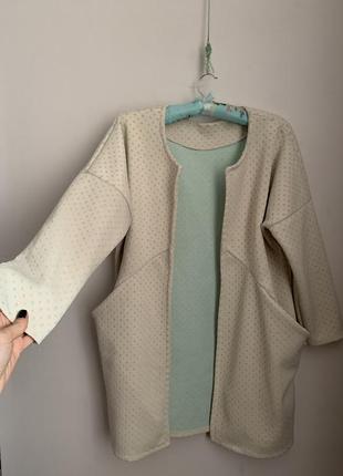 Пиджак кардиган неопреновый зеленый