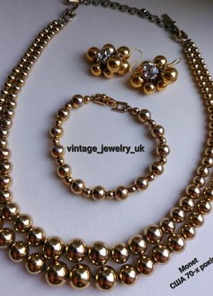 Винтажные украшения, винтажный комплект monet, сша 70-х годов