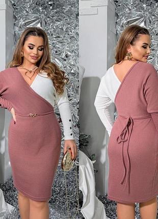 Стильное теплое женское платье из ангоры