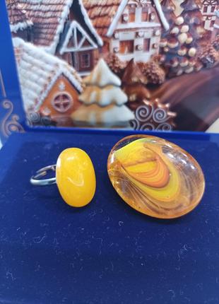 Комплект брошка і каблучка