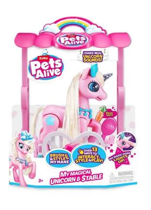 Интерактивный игровой набор волшебный единорог в домике