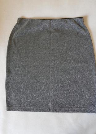 Юбочка из серебристой эластичной ткани