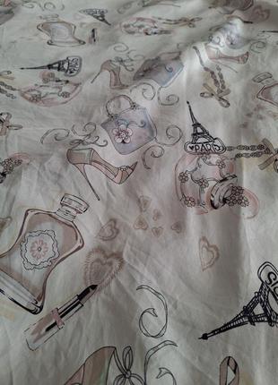 Шёлковый платок с парфюмом, туфельки и эйфелевыми башнями