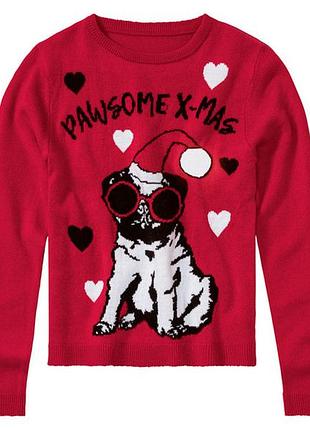 Тонкий свитер джемпер pepperts на девочку подростка 91105, новогодний, рождественский