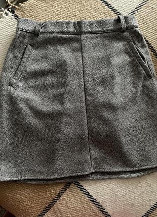 Юбка твидовая теплая
