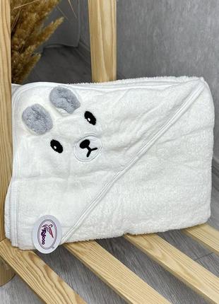 Рушник куточок дитячий для купання 110х110 см рушник з капюшоном білий