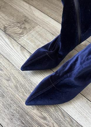 Бархатные ботильоны лодочки