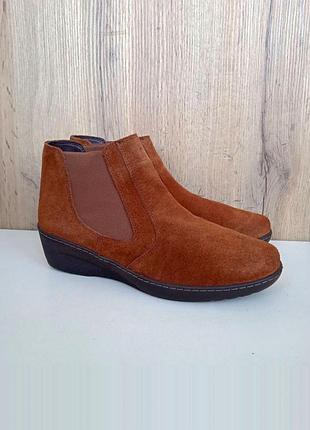 Новые замшевые ботинки, челси, полуботинки коричневые, зима деми, р. 37