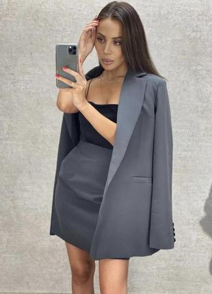 Женский костюм тройка маечка  пиджак с юбкой
