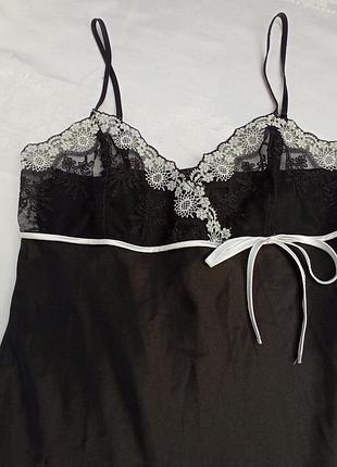 Атласная комбинация/ночнушка с кружевными вставками