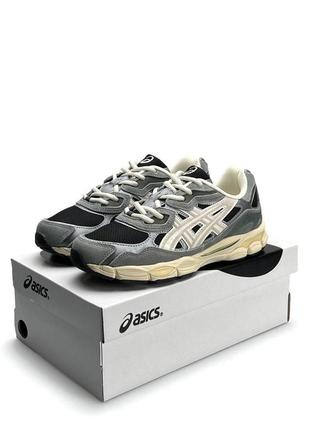 ❄️ мужские кроссовки asics gel-nyc black beige grey зимние ❄️